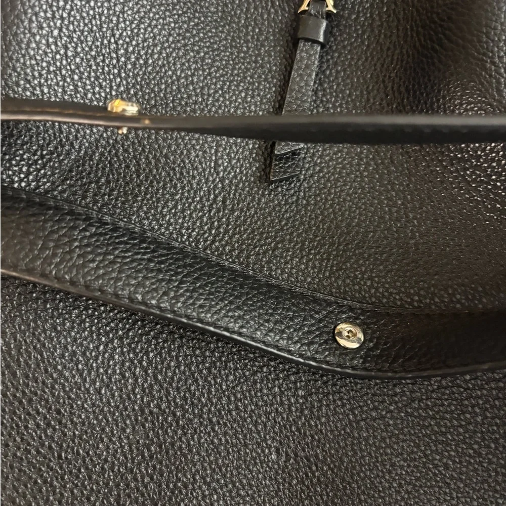 Kate Spade Black Pebble Leather Bucket Bag